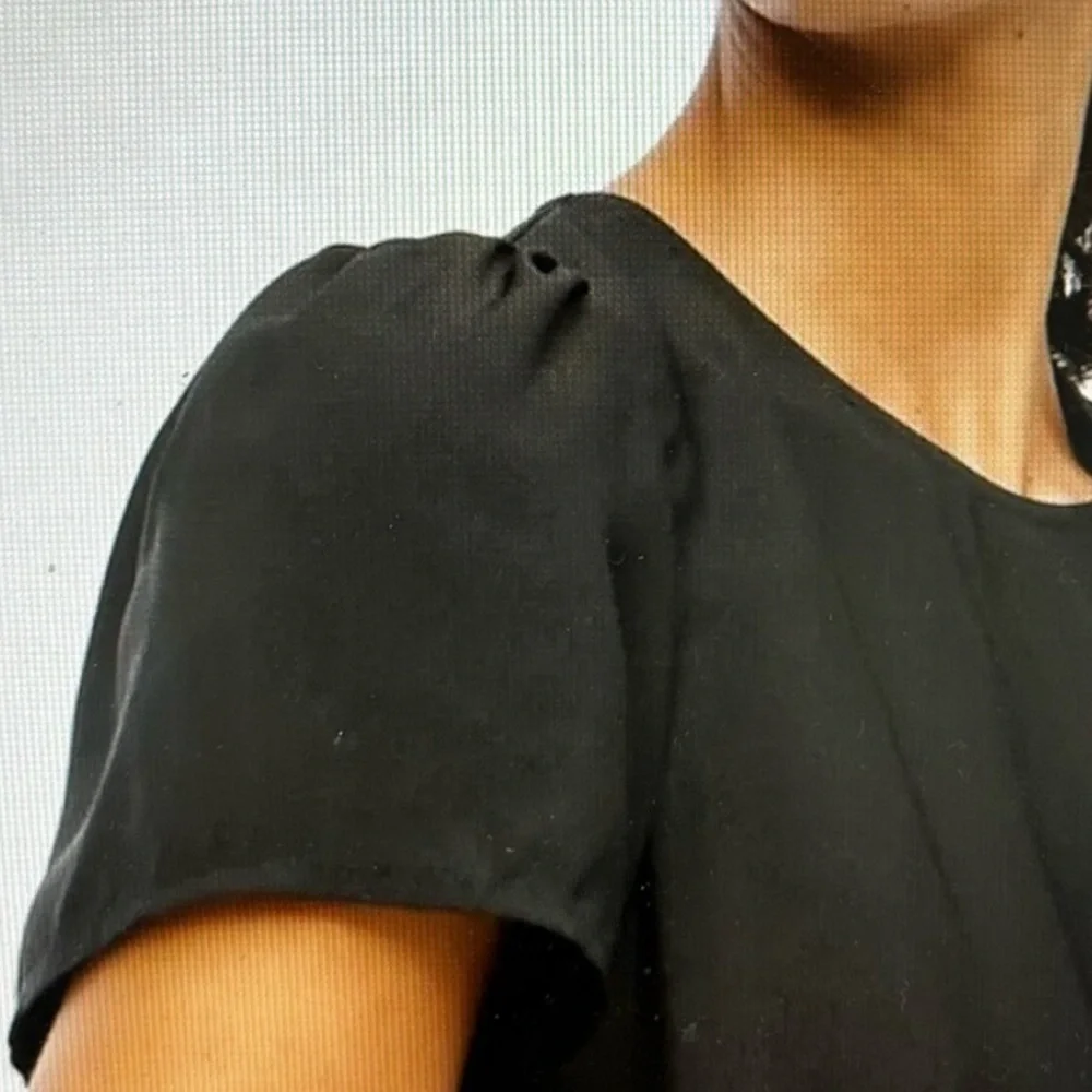 NEW J. CREW FACTORY Short-sleeve crepe top puff‎ sleeves in Red Size Large